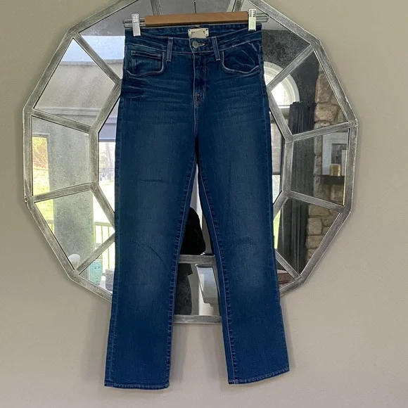 L'AGENCE Women's Straight-Leg Jeans in Deep Blue Denim - Picture 1 of 3